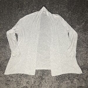 Style and Co. petite large Open front knit gray cardigan Lone Sleeves